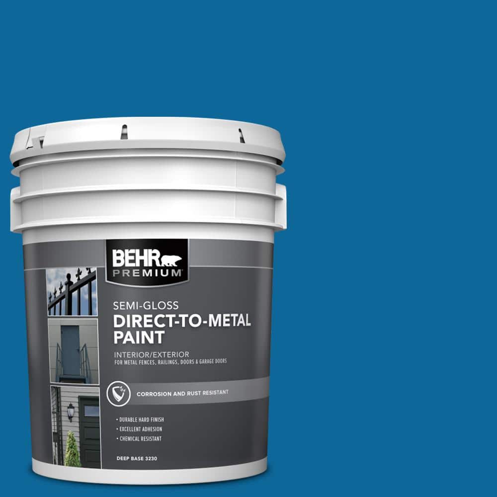 BEHR PREMIUM 5 gal. #MQ4-58 Mondrian Blue Semi-Gloss Direct to Metal Interior/Exterior Paint (1)