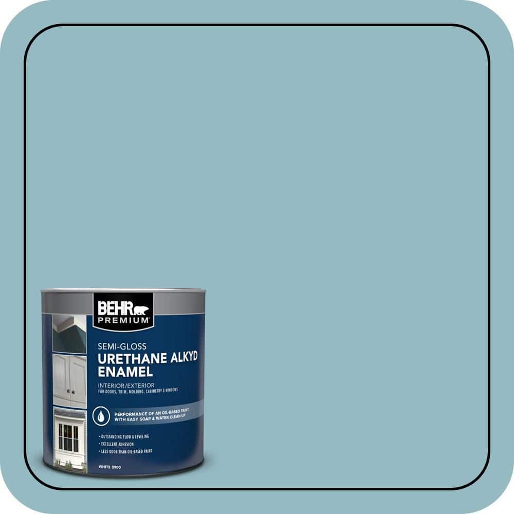 BEHR PREMIUM 1 qt. #T18-13 Casual Day Semi-Gloss Enamel Urethane Alkyd Interior/Exterior Paint (1)