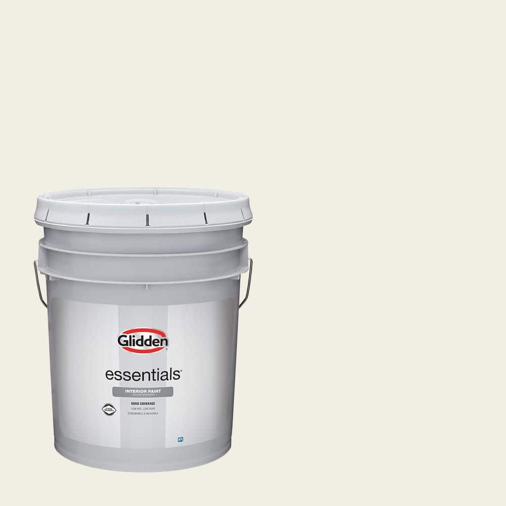 Glidden Essentials 5 gal. PPG1020-1 Atrium White Semi-Gloss Interior Paint