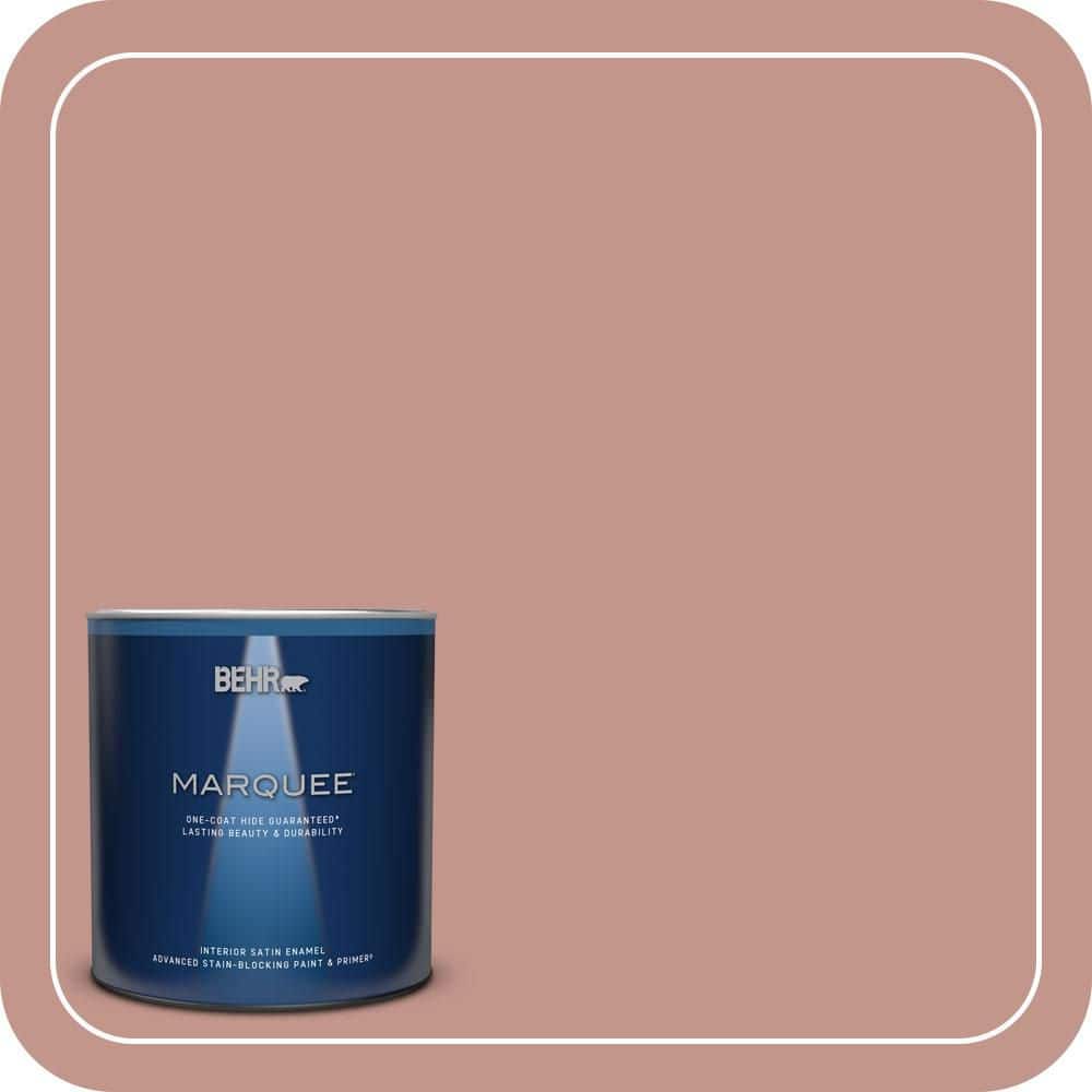 BEHR MARQUEE 1 qt. #MQ1-18 Pressed Blossoms One-Coat Hide Satin Enamel Interior Paint & Primer