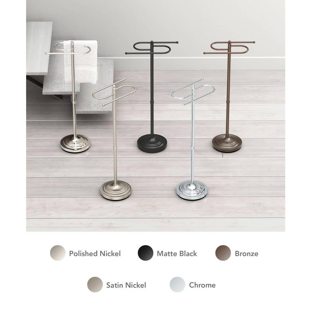 Gatco Floor Standing S Style Towel Holder in Satin Nickel (2)