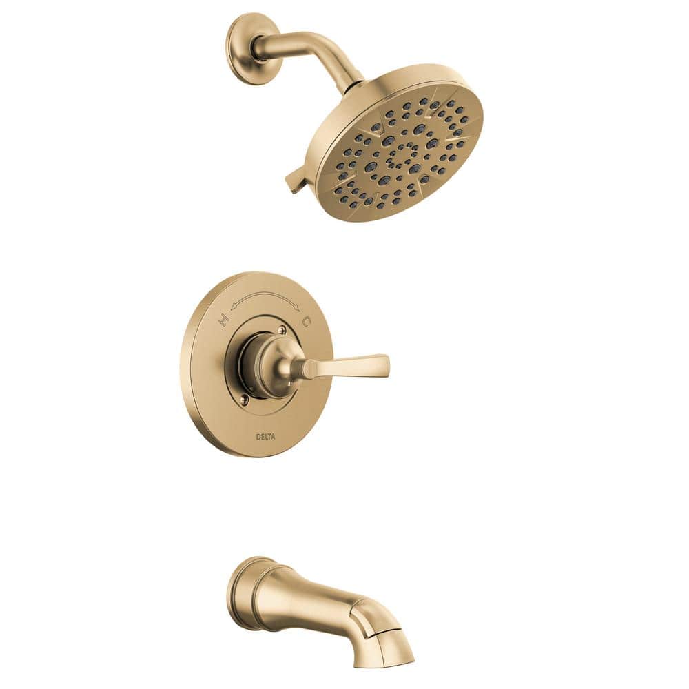 Delta Faryn Gold Single-Handle 5-Spray Tub and Shower Faucet in Champagne Bronze (Valve Included)