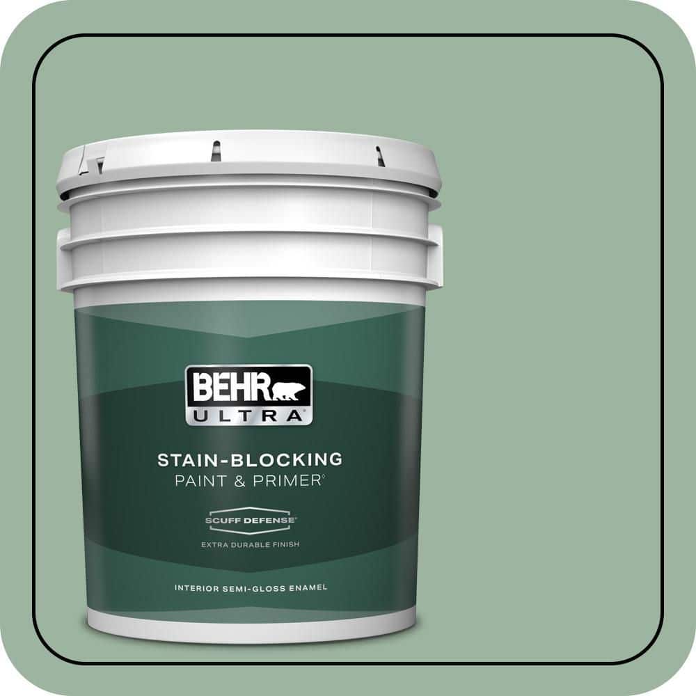 BEHR ULTRA 5 gal. #S410-4 Copper Patina Extra Durable Semi-Gloss Enamel Interior Paint & Primer