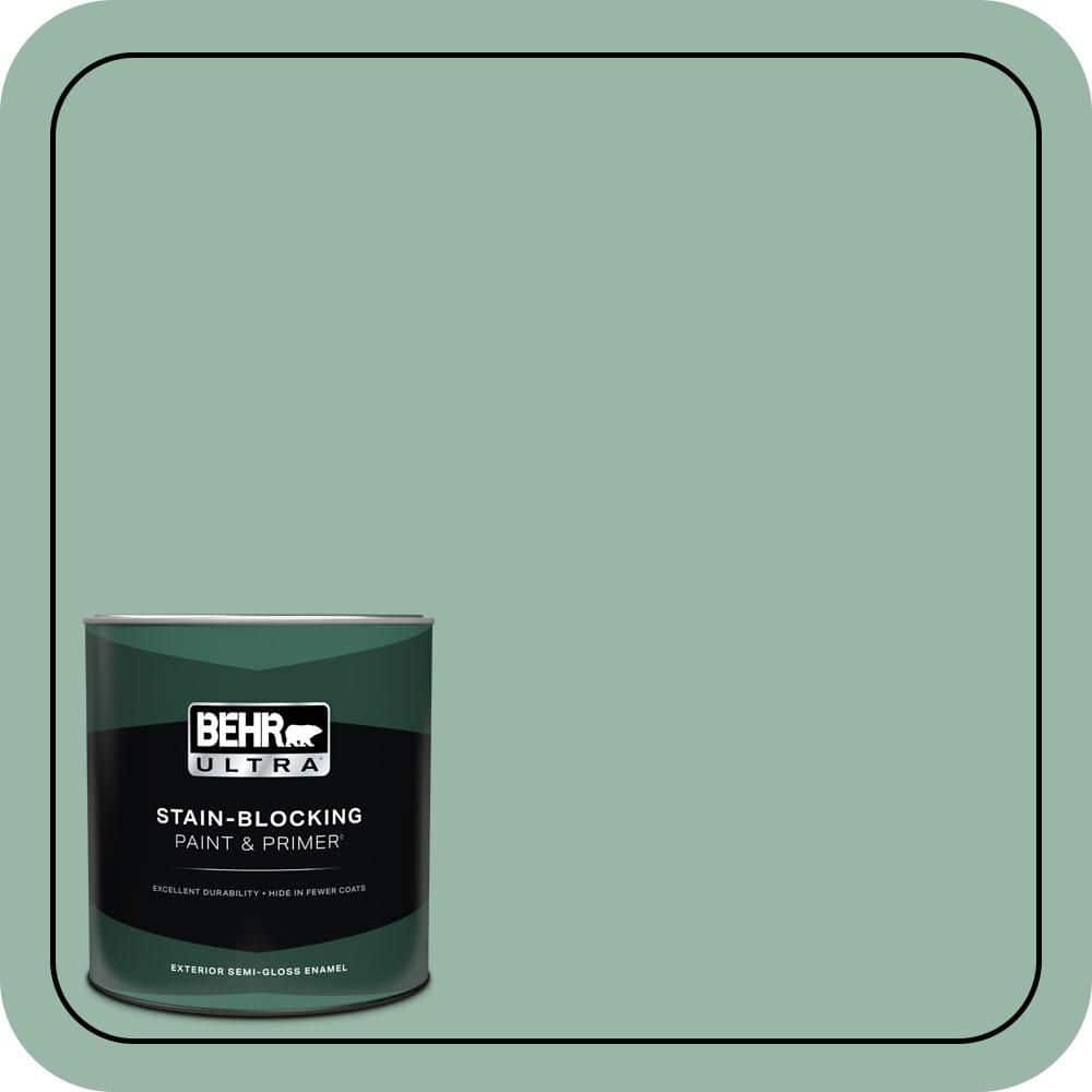 BEHR ULTRA 1 qt. #S420-3 Nile River Semi-Gloss Enamel Exterior Paint & Primer
