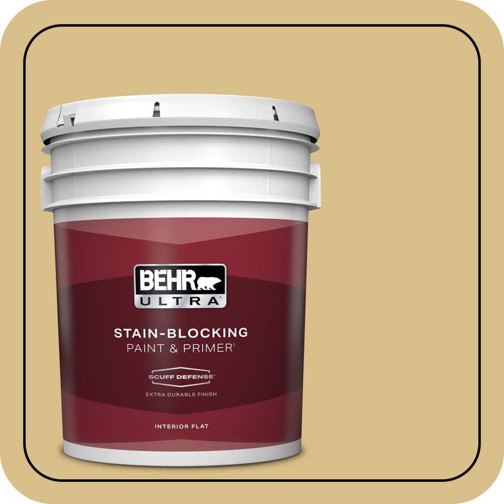 BEHR ULTRA 5 gal. #MQ2-18 Honey Tea Extra Durable Flat Interior Paint & Primer