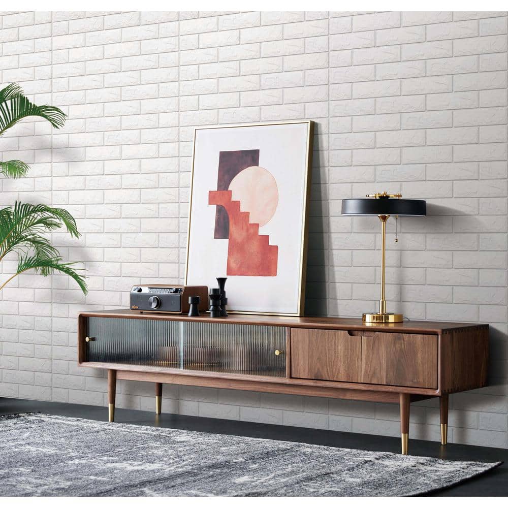 Dundee Deco Falkirk Jura II 28 in. x 30 in. Peel and Stick Off White Faux Bricks PE Foam Decorative Wall Paneling (10-Pack) (3)