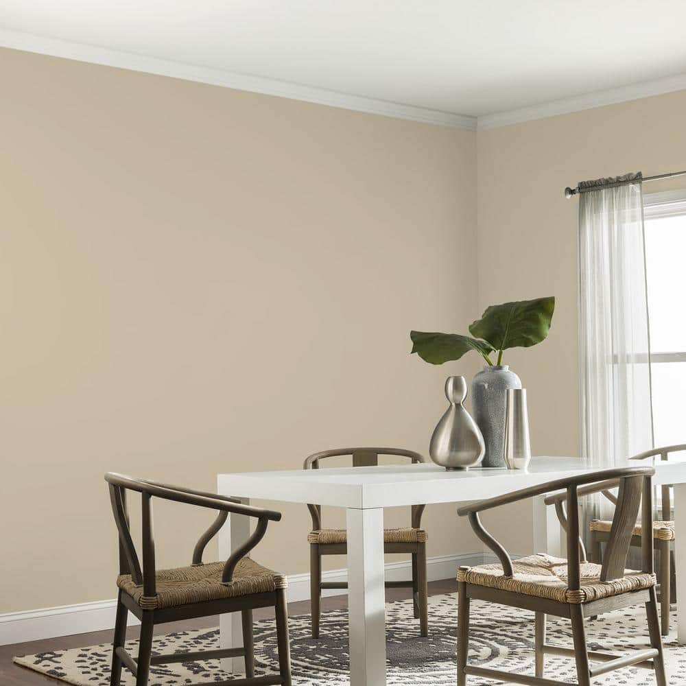 Glidden Diamond 1 qt. PPG1097-4 Dusty Trail Satin Interior Paint with Primer (4)