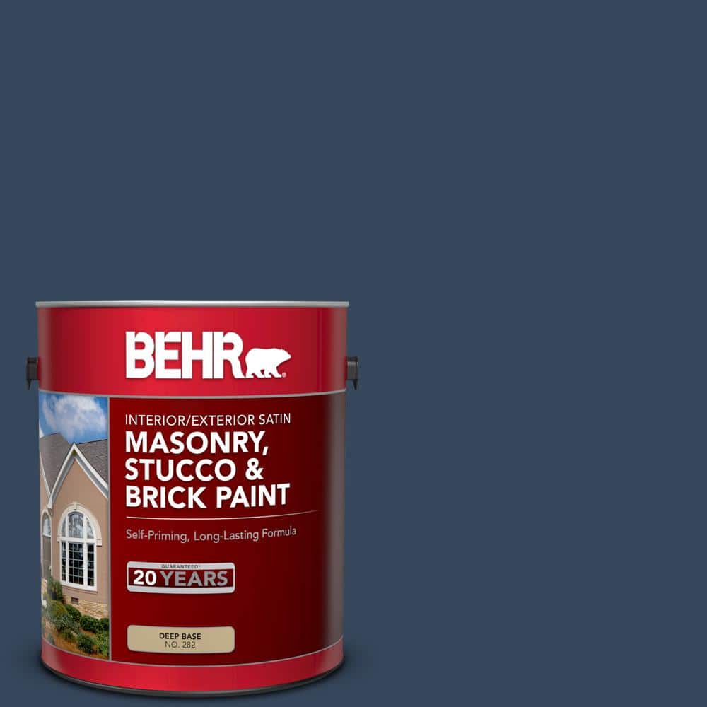 BEHR 1 gal. #MQ5-54 Compass Blue Satin Interior/Exterior Masonry, Stucco and Brick Paint