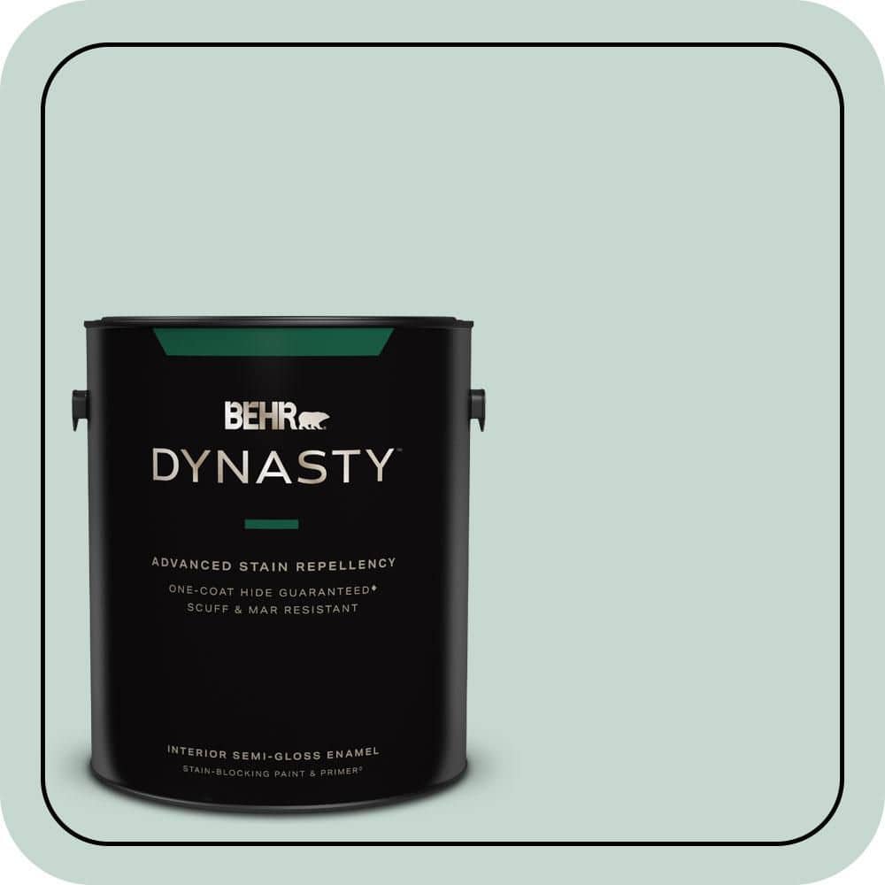 BEHR DYNASTY 1 gal. #480E-2 Tide Pools Semi-Gloss Enamel Interior Stain-Blocking Paint & Primer