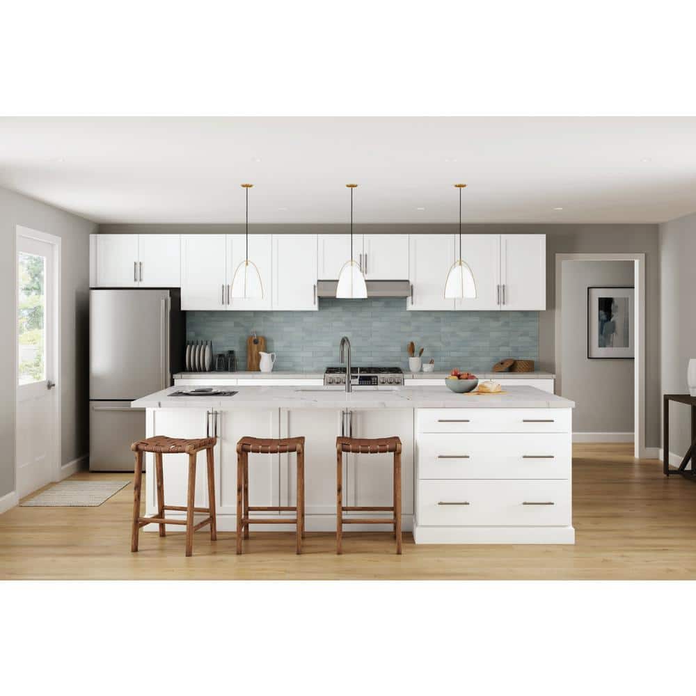 Hampton Bay Courtland W 21 in. D 34.5 in. H Assembled Shaker Sink Base Bath Cabinet (4)