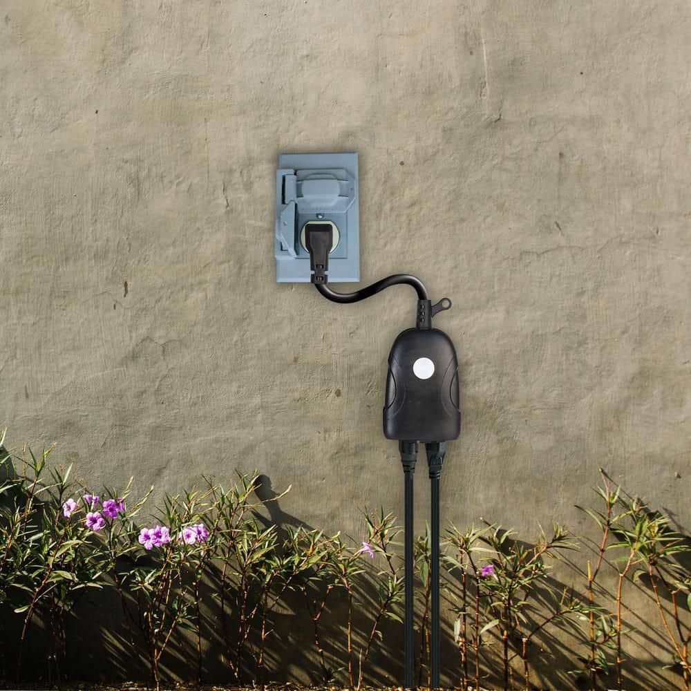 Feit Electric 15 Amp 120-Volt Outdoor Smart Wi-Fi Dual Outlet Wall Plug-In, No Hub Required (3-Pack) (2)