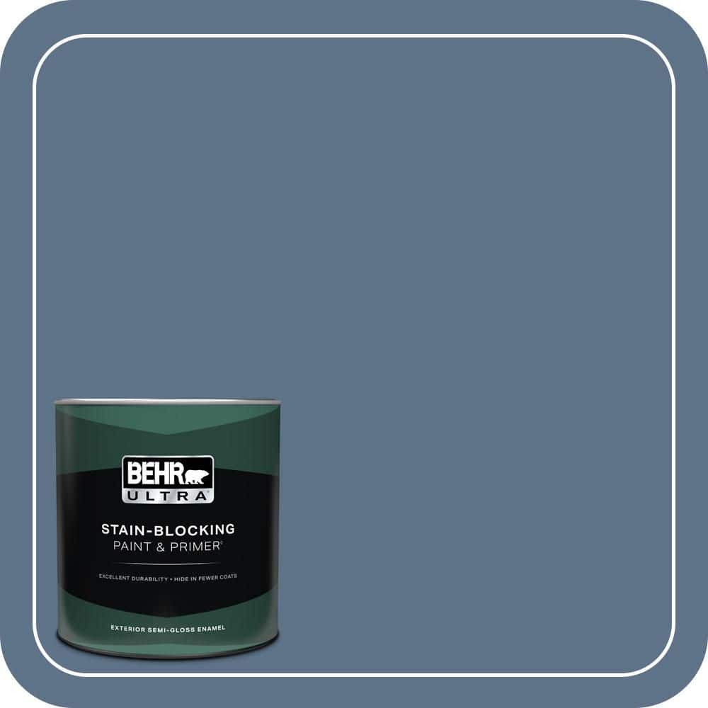 BEHR ULTRA 1 qt. #580F-6 Lost Atlantis Semi-Gloss Enamel Exterior Paint & Primer