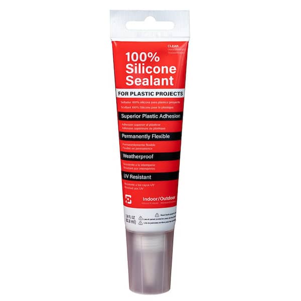POLYMERSHAPES 100% Silicone 2.8 oz. Clear Caulk and Sealant for Plastic Sheets (2)