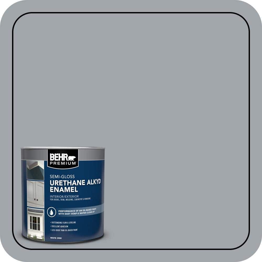 BEHR PREMIUM 1 qt. #PPU26-19 Chance of Rain Urethane Alkyd Semi-Gloss Enamel Interior/Exterior Paint (1)