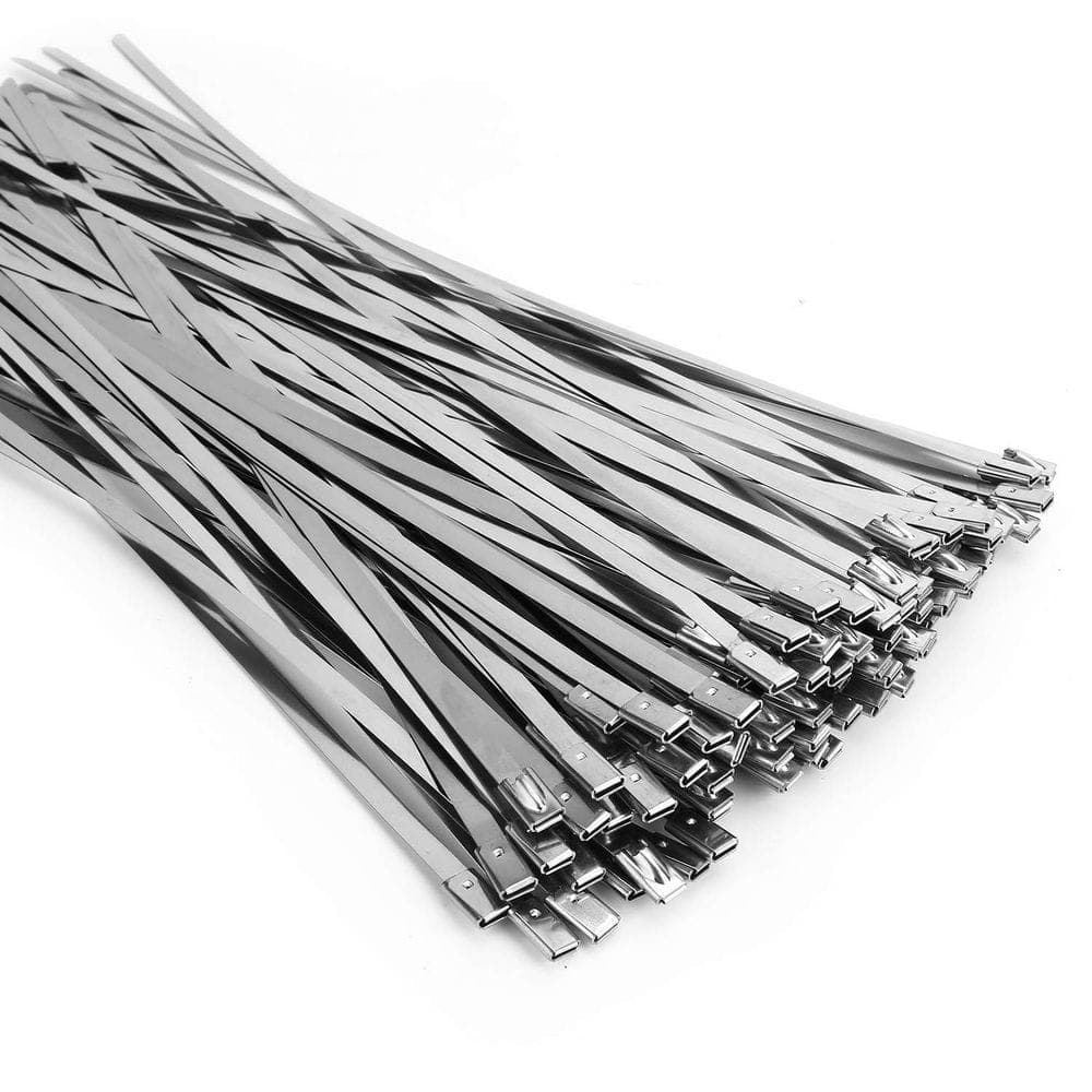 NVNOO 11.8 in. 304 Stainless Steel Metal Zip Tiec for Secure the Welded Wire, Bind Electrical Wires (100-Pack) (1)