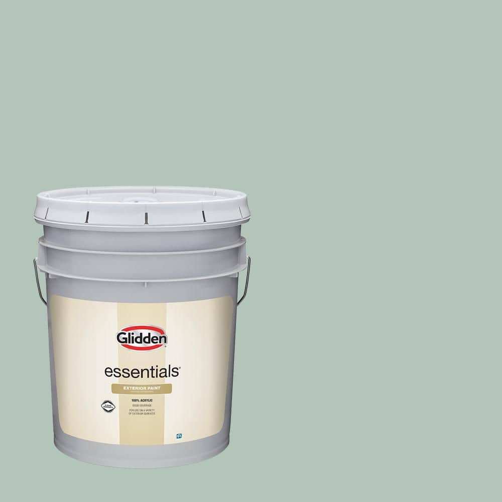 Glidden Essentials 5 gal. PPG1135-4 Aquamarine Dream Flat Exterior Paint