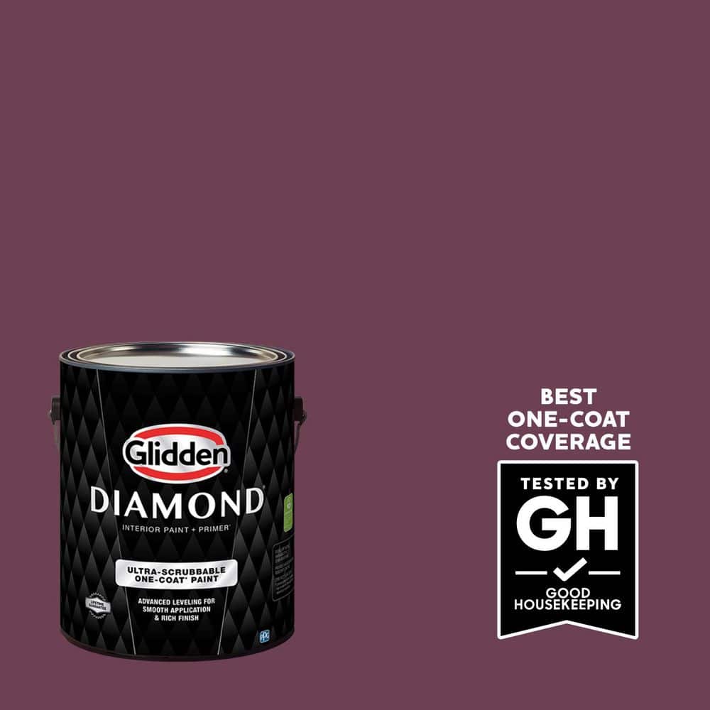 Glidden Diamond 1 gal. PPG1045-7 Chilled Wine Ultra-Flat Interior Paint with Primer