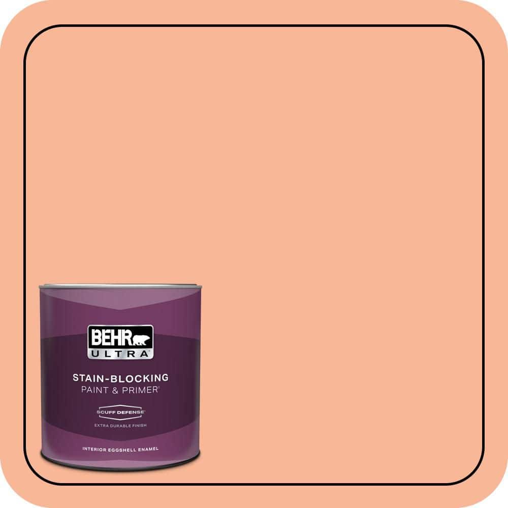 BEHR ULTRA 1 qt. #P190-3 Melon Sorbet Extra Durable Eggshell Enamel Interior Paint & Primer