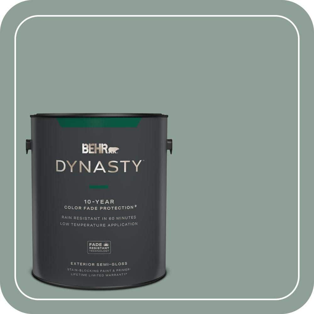 BEHR DYNASTY 1 gal. #QE-44 Eucalyptus Semi-Gloss Enamel Exterior Stain-Blocking Paint & Primer