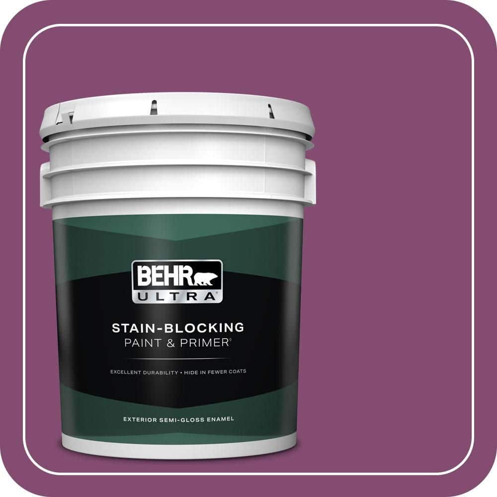 BEHR ULTRA 5 gal. #680B-7 Sugar Plum Semi-Gloss Enamel Exterior Paint & Primer