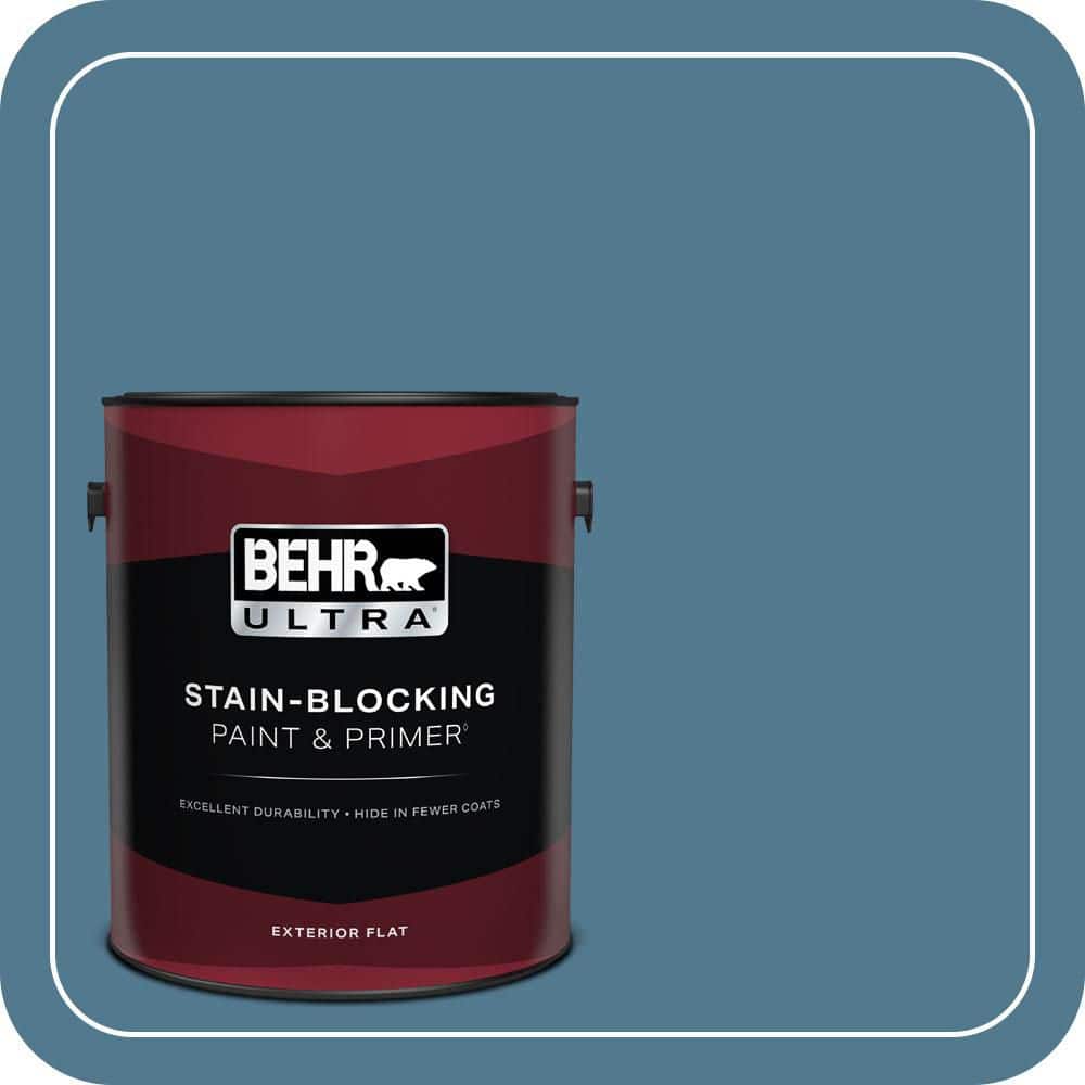 BEHR ULTRA 1 gal. #PPU14-03 Cayman Bay Flat Exterior Paint & Primer