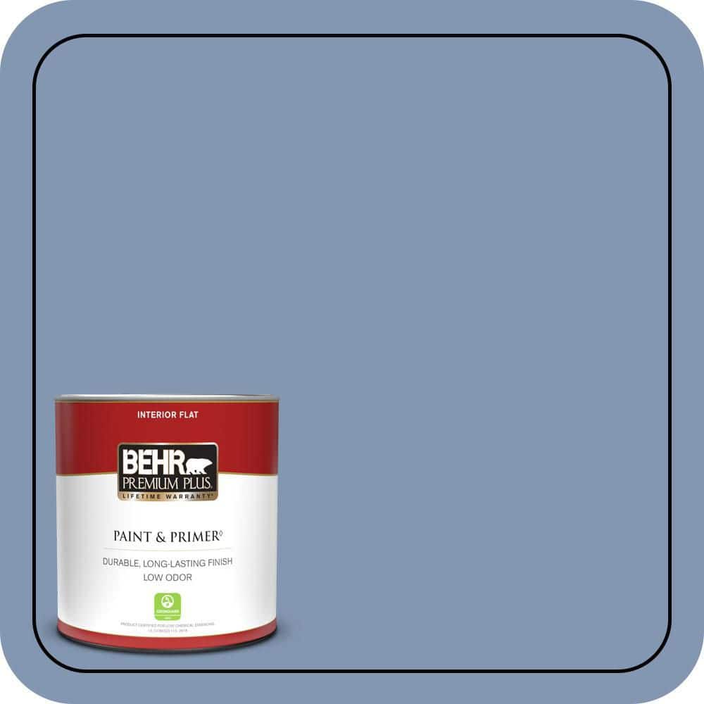 BEHR PREMIUM PLUS 1 qt. #S530-4 Jet Set Flat Low Odor Interior Paint & Primer (1)