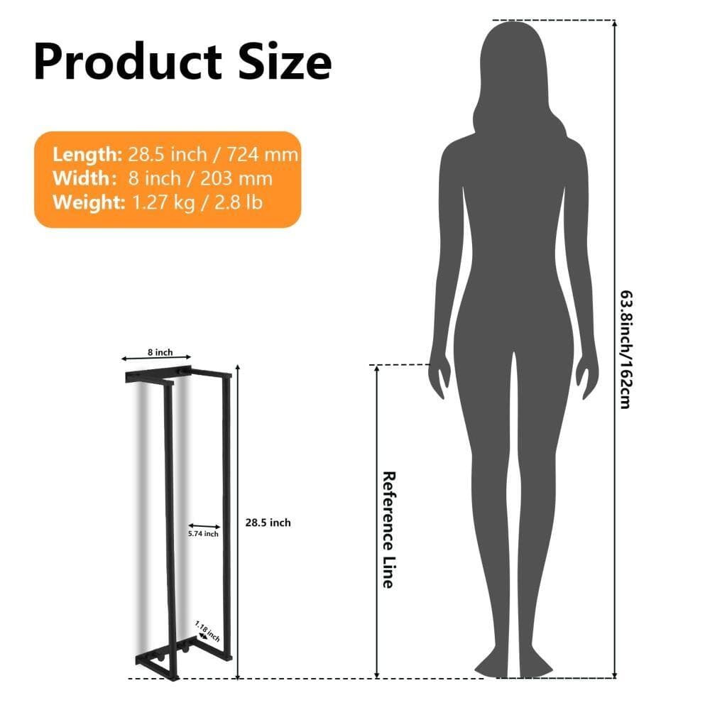Whatseaso 8 in. W 28.5 in. H x 5.74 in. D Bathroom Towel Storage Stainless Steel Towel Storage Shelf in Black (3)