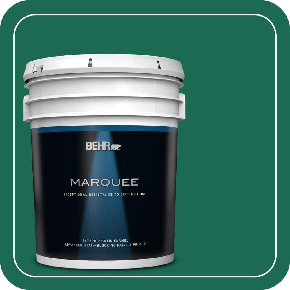 BEHR MARQUEE 5 gal. #480B-7 Clover Brook Satin Enamel Exterior Paint & Primer