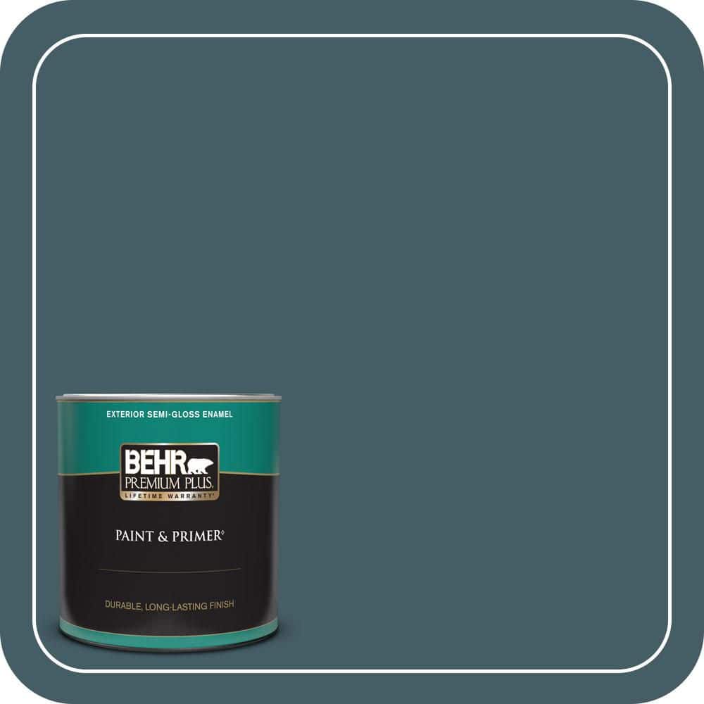BEHR PREMIUM PLUS 1 qt. #PPU13-19 Observatory Semi-Gloss Enamel Exterior Paint & Primer