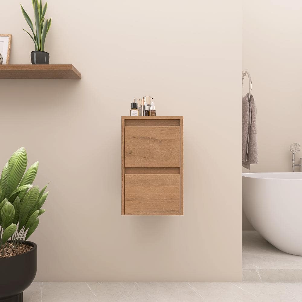 UPIKER 11.8 in. W x 17.9 in. D x 18.9 in. H Bathroom Storage Wall Cabinet in Imitative Oak (1)