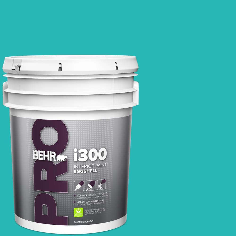 BEHR PRO 5 gal. #MQ4-21 Caicos Turquoise Eggshell Interior Paint