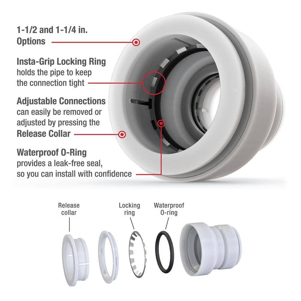 Oatey 1-1/2 in. PVC P-Trap with Insta-Plumb Technology (3)