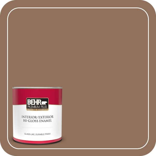 BEHR PREMIUM PLUS 1 qt. #N240-6 Wild Mustang Hi-Gloss Enamel Interior/Exterior Paint & Primer (2)