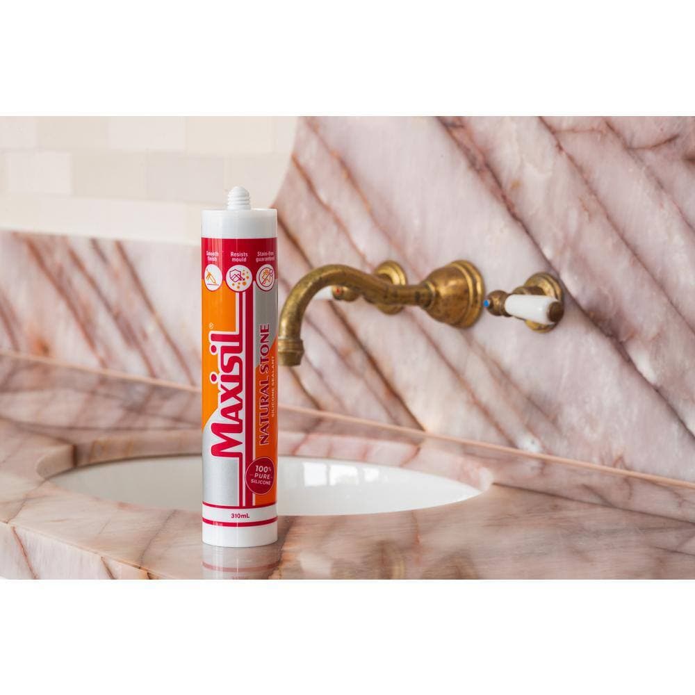 Glass Warehouse Maxisil 10.5 oz. Beige Standard Tube Natural Stone Silicone Sealant Tube (Each) (2)