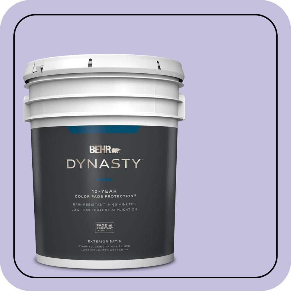 BEHR DYNASTY 5 gal. #630A-3 Weeping Wisteria Satin Enamel Exterior Stain-Blocking Paint & Primer