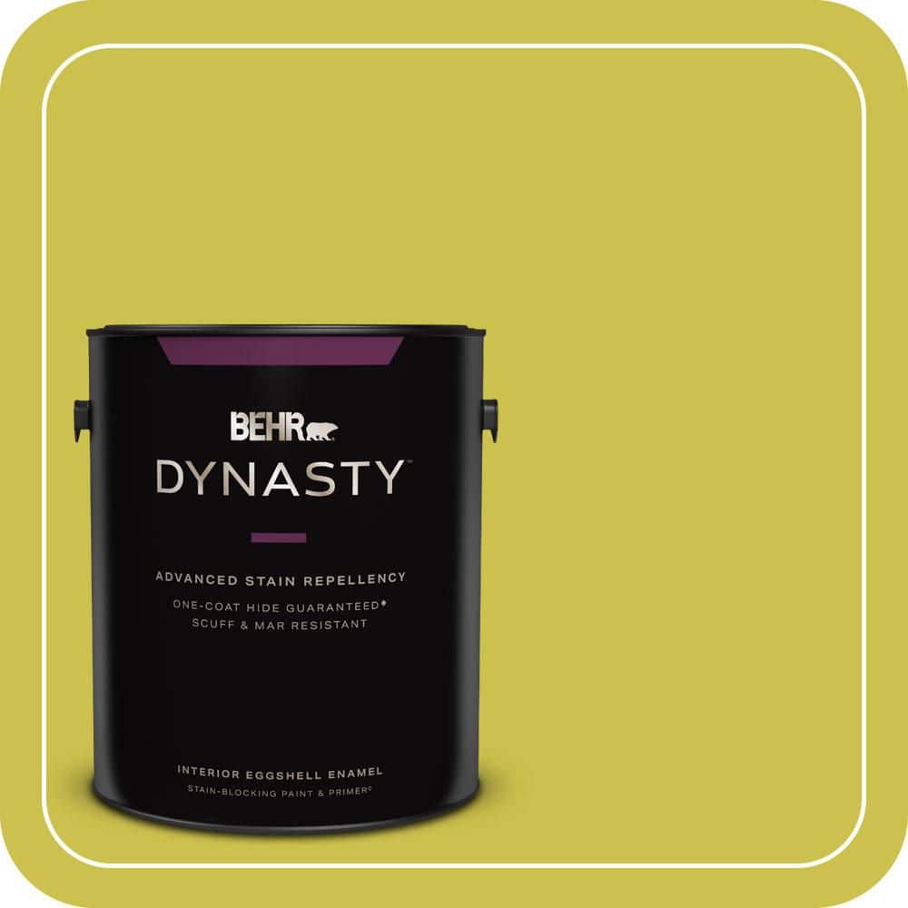 BEHR DYNASTY 1 Gal. #P340-5A Cilantro Lime Eggshell Enamel Interior Stain-Blocking Paint and Primer