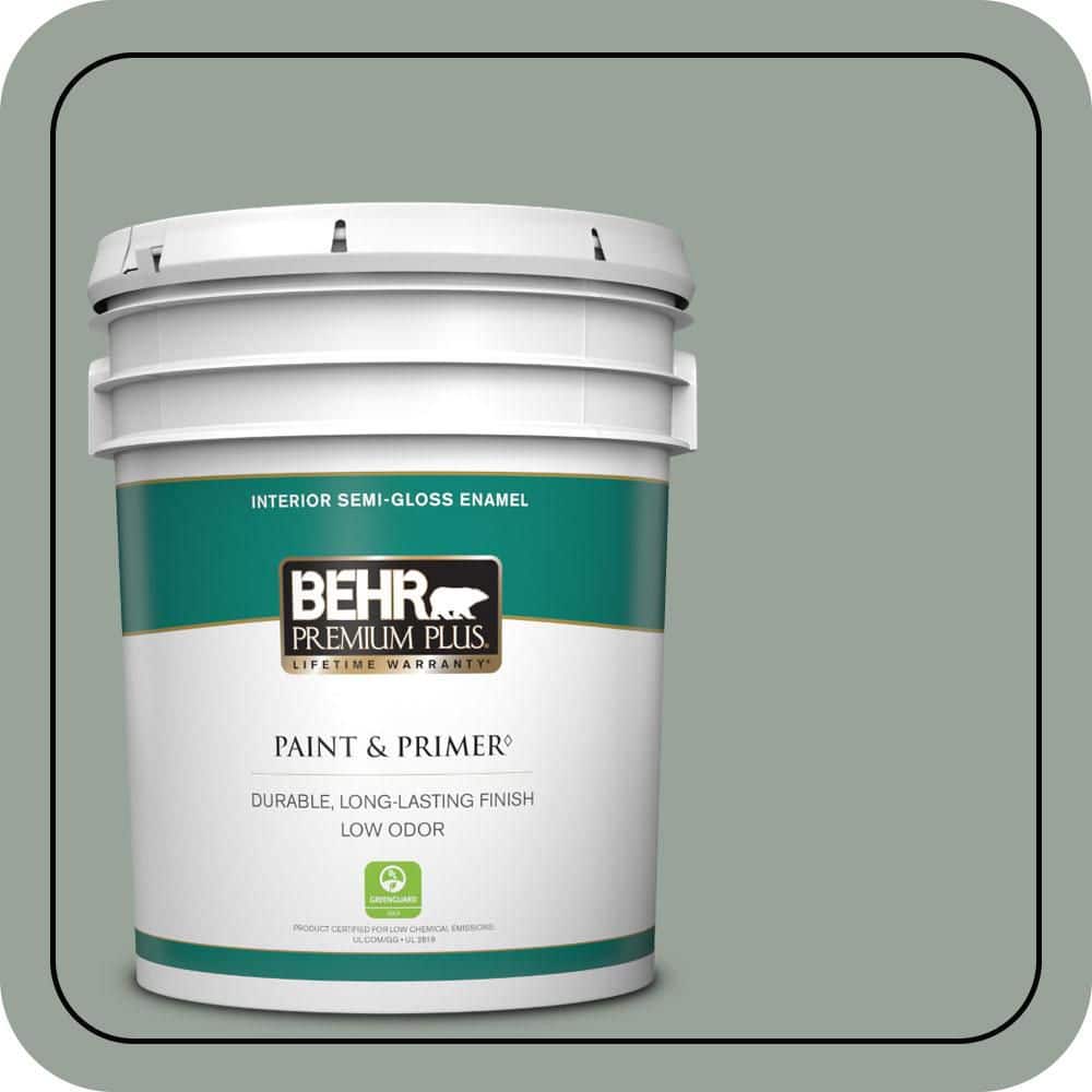 BEHR PREMIUM PLUS 5 gal. #700F-4 Pinedale Shores Semi-Gloss Enamel Low Odor Interior Paint & Primer