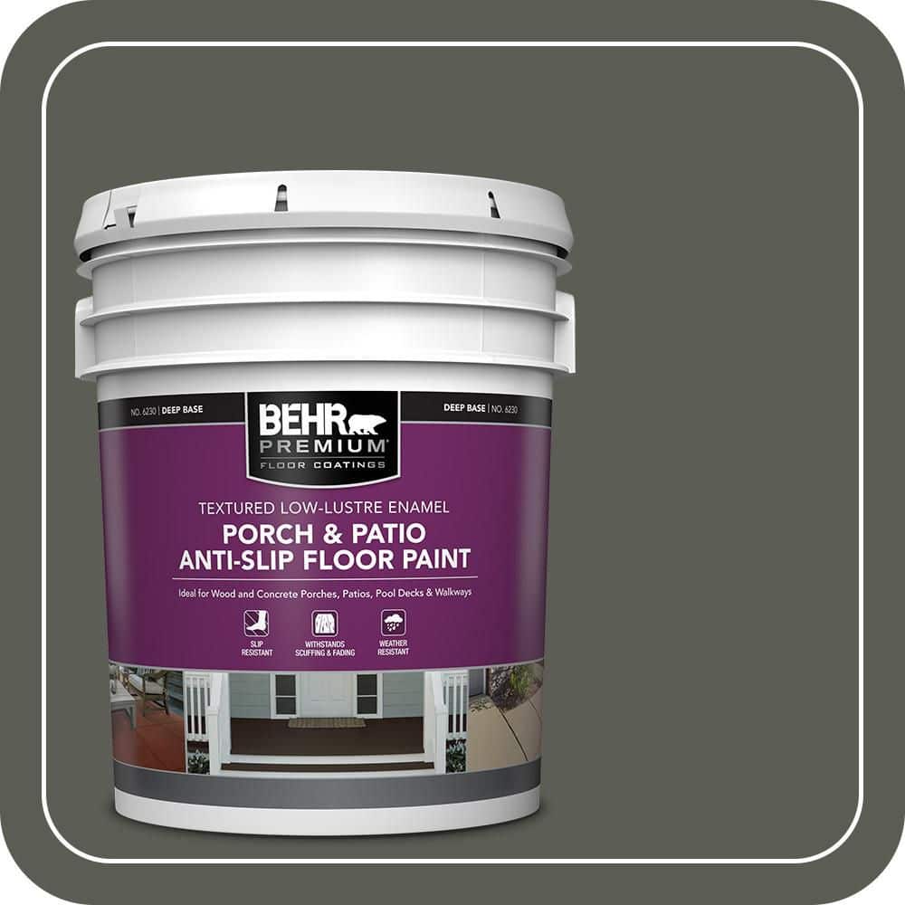 BEHR PREMIUM 5 gal. #N380-7 Black Bamboo Textured Low-Lustre Enamel Interior/Exterior Porch and Patio Anti-Slip Floor Paint