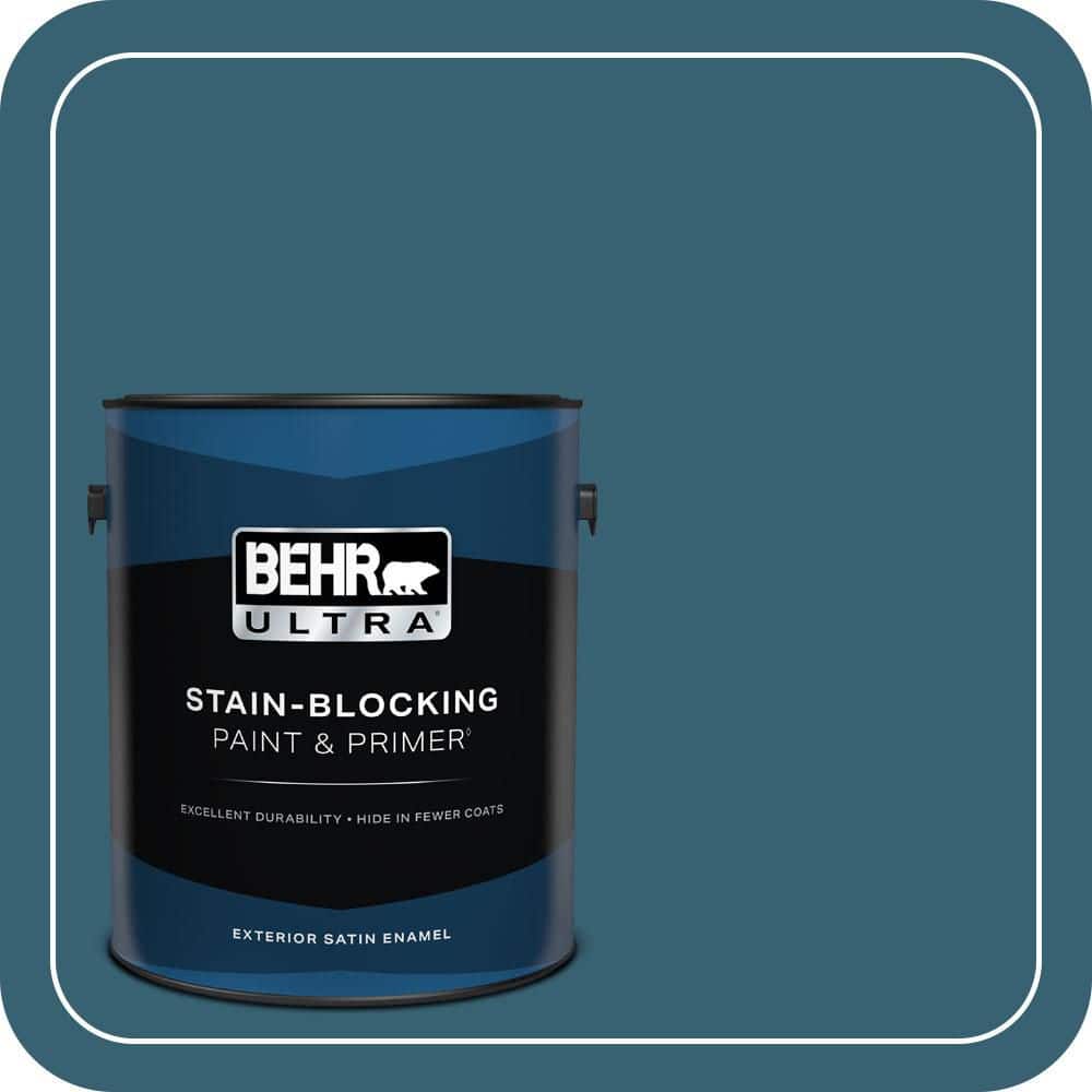 BEHR ULTRA 1 gal. #PPU13-18 Bermudan Blue Satin Enamel Exterior Paint & Primer