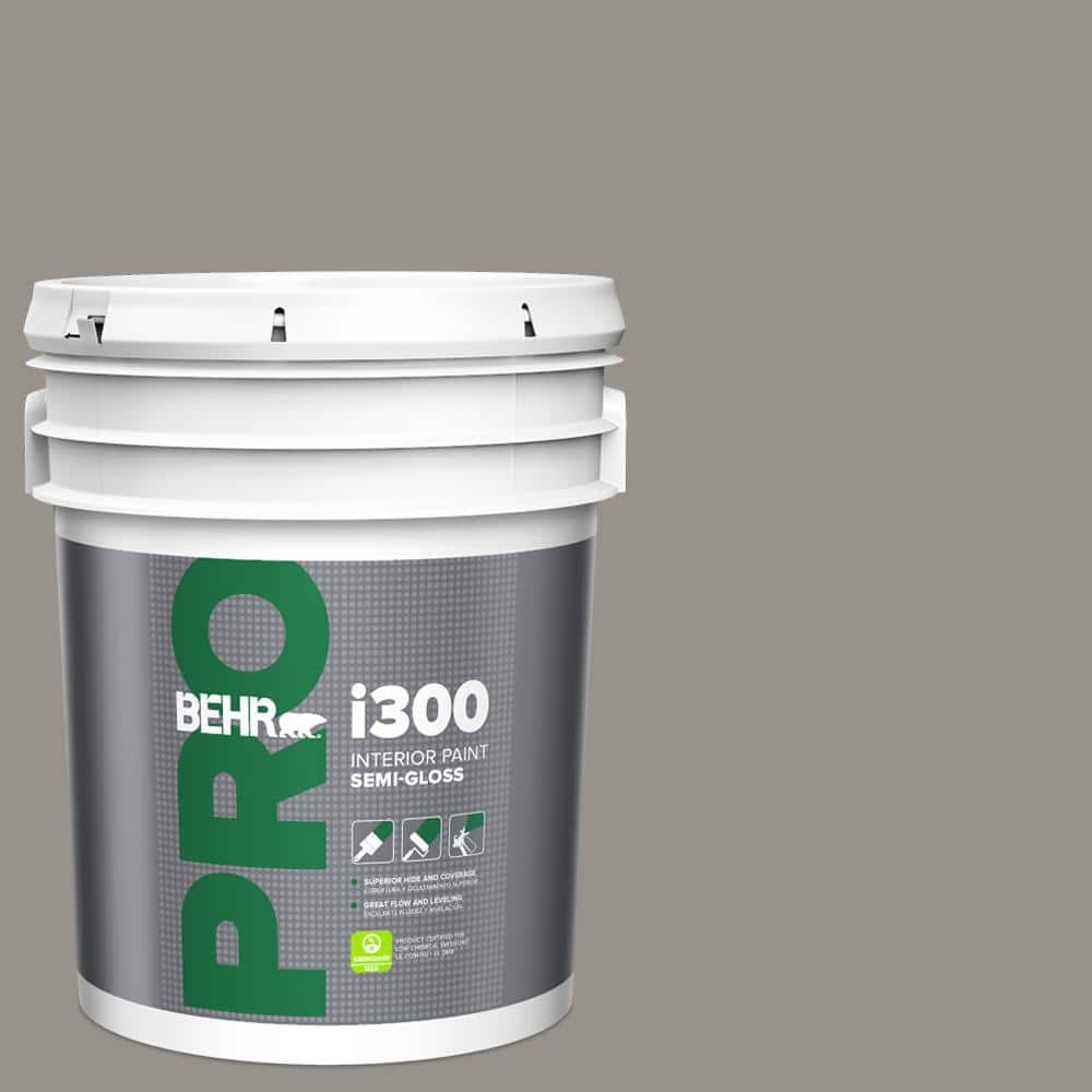 BEHR PRO 5 gal. #PPU18-16 Elephant Skin Semi-Gloss Interior Paint