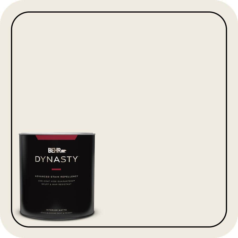 BEHR DYNASTY 1 qt. #PWN-52 Glamorous White Matte Interior Stain-Blocking Paint & Primer