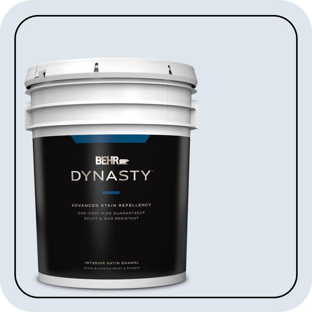 BEHR DYNASTY 5 gal. #580A-1 Fog Satin Enamel Interior Stain-Blocking Paint and Primer