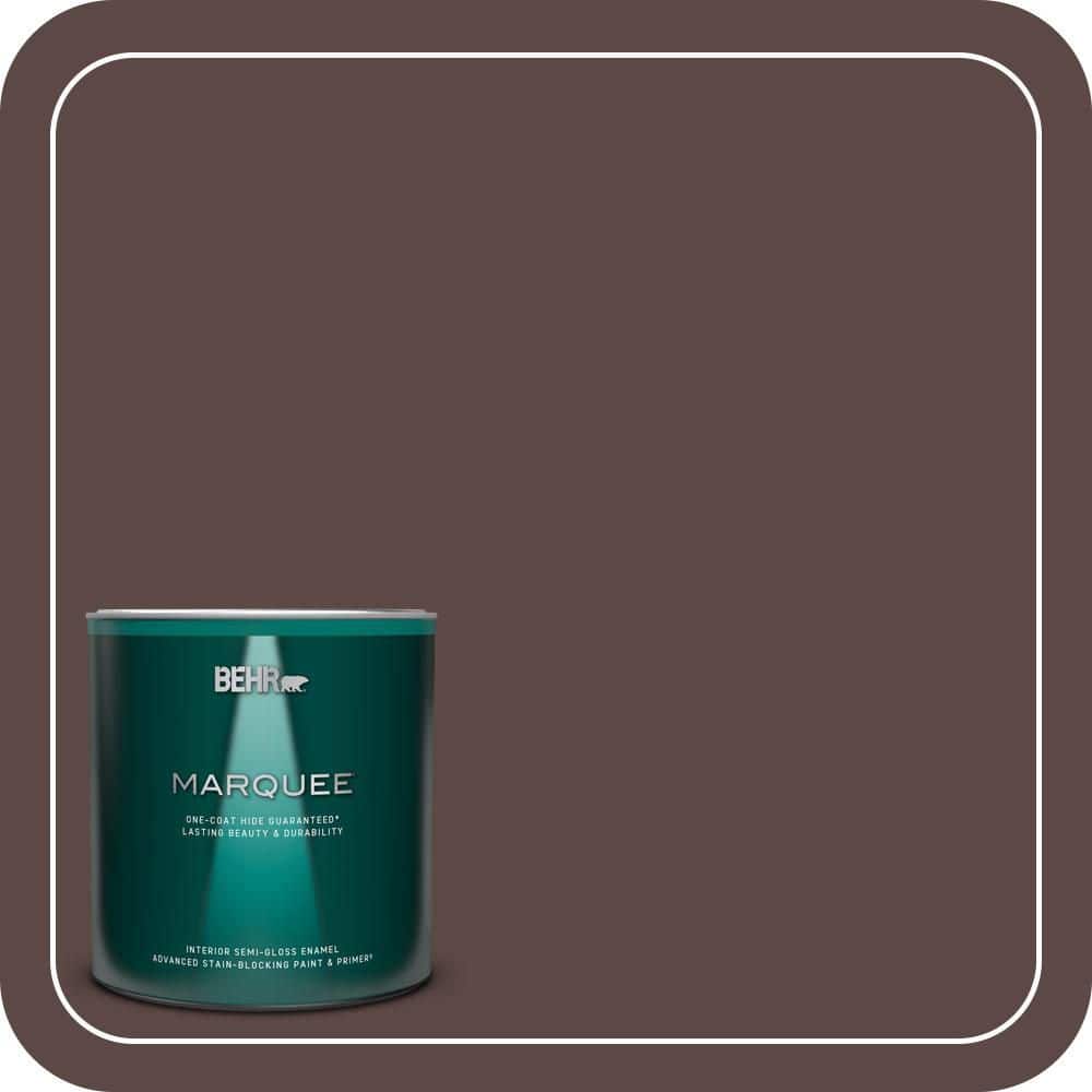 BEHR MARQUEE 1 qt. #MQ1-58 Chocolate Soul One-Coat Hide Semi-Gloss Enamel Interior Paint & Primer