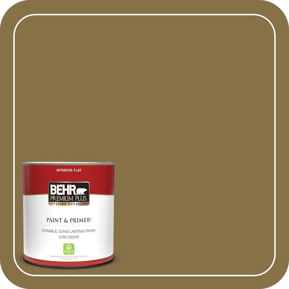 BEHR PREMIUM PLUS #S320-7 African Plain Flat Interior/Exterior Paint & Primer Color Sample (1)