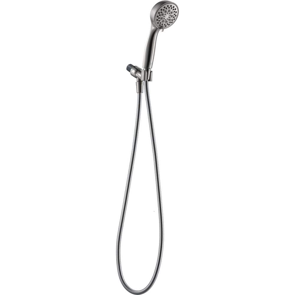 Glacier Bay Massaging 6-Spray Wall Mounted Handheld Shower Head 1.8 GPM in Brushed Nickel with 60 in. Hose