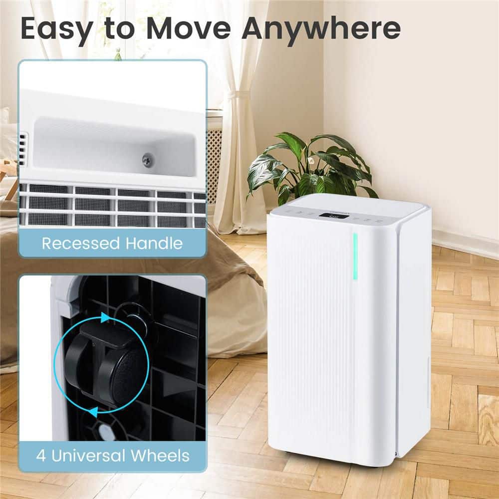 Costway 32 pt. 2000 sq. ft. with Bucket Portable Dehumidifier in. White (3)
