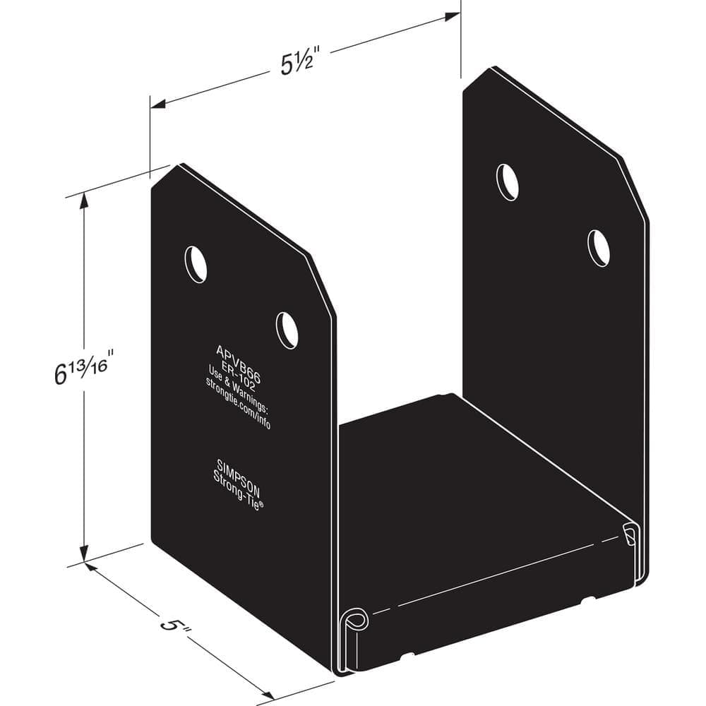 Simpson Strong-Tie Outdoor Accents Avant Collection ZMAX, Black Powder-Coated Post Base for 6x6 Nominal Lumber (3)