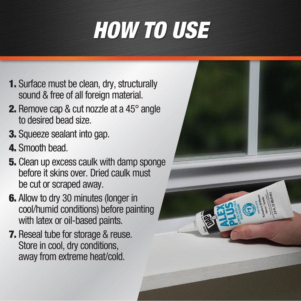 DAP Alex Plus 2.8 oz. White Acrylic Latex Caulk Plus Silicone (2)