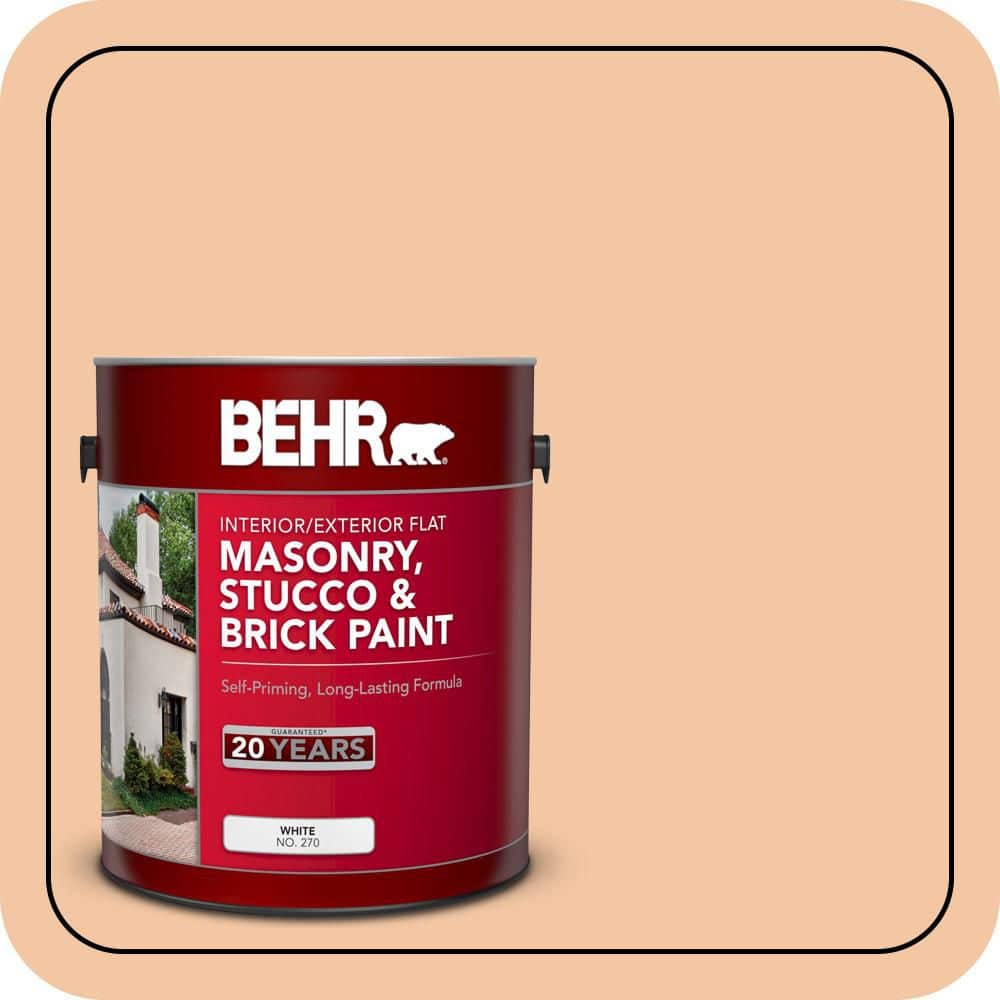 BEHR 1 gal. #MS-15 California Peach Flat Interior/Exterior Masonry, Stucco and Brick Paint