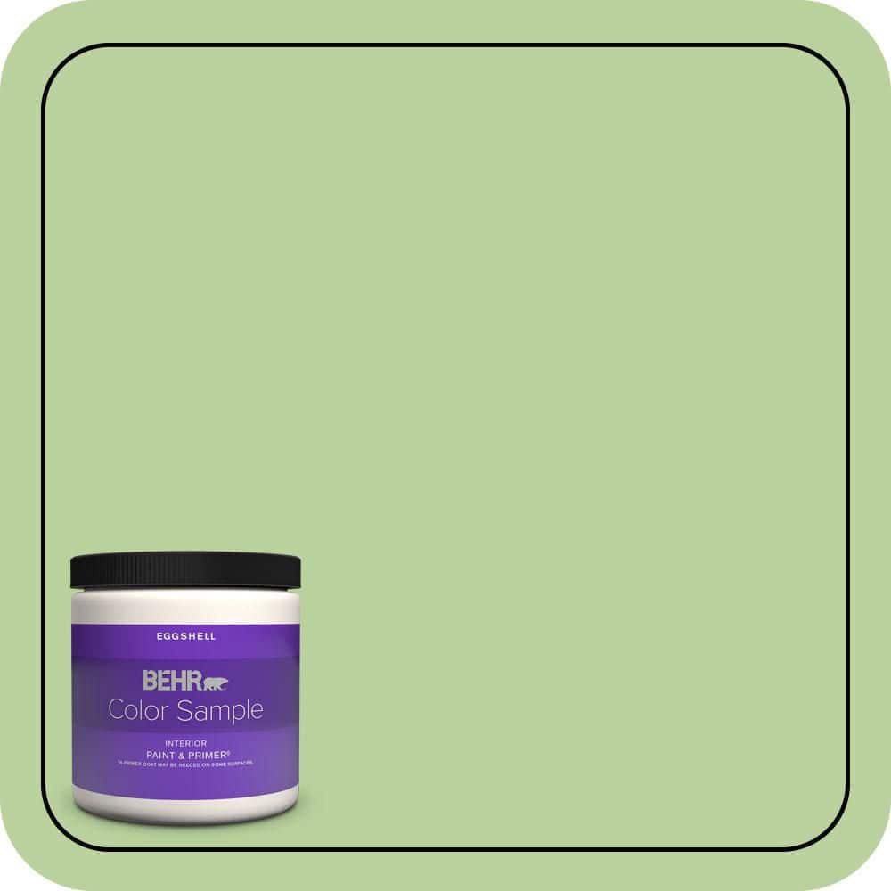 BEHR PREMIUM PLUS #P380-4 Four Leaf Clover Flat Interior/Exterior Paint & Primer Color Sample (1)